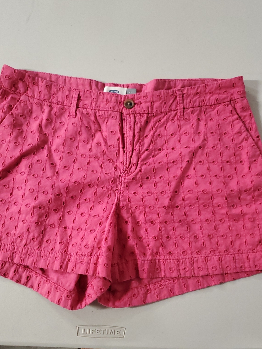 Old Navy Hot Pink Eyelet Bermuda Shorts